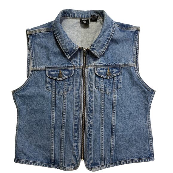 Vintage 1996 Warner Bros Studio Store Looney Tunes Embroidered Denim Vest XL - Picture 2 of 9